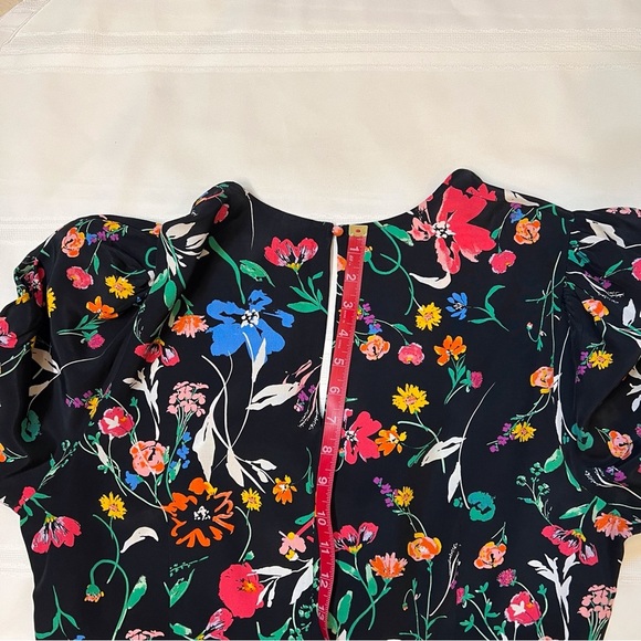 A New Day Women's Puff Short Sleeve Ruched A-Line Dress Black Floral Sz XL EUC - Picture 14 of 15